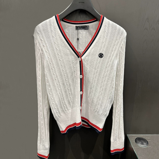 G/FORE women's early autumn the latest cardigan coat imported loom knitting long sleeve