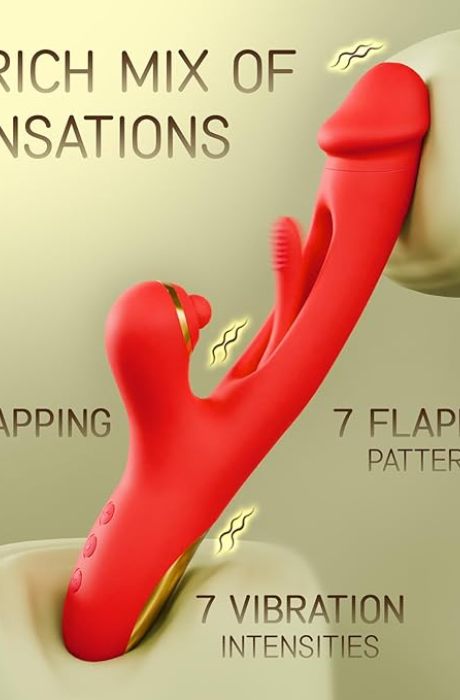 Thrusting Dildo Female Vibrator Adult Toys for Women Sex Toy, Adult Toy 3 in 1 G Spot Vibrators with 7 Tapping, 7 Vibrating & 7 Flapping Patterns Dildos, Female Sex Toys Adult Sex Toys & Games