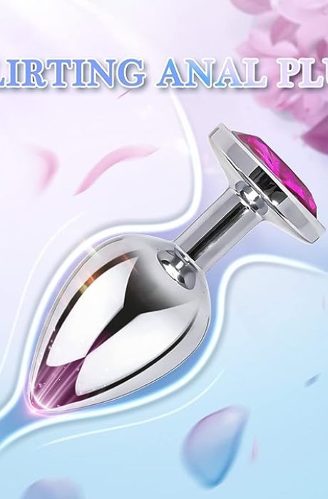 Anal Plug Adult Sex Toy,Jeweled Anal Toys Adult Sex Toys Games Butt Plug,Personal Anal Plug Sex Toy for Adult Women,Men and Couples,Rose Sex Toy G Spot Anal Beads Anal Toy