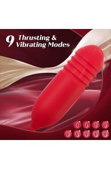 Sex Toys Dildo Rose Vibrator - Upgraded Rose Sex Toy for Women with 9 Sucking & 9 Thrusting Vibrating Dildos G Spot Vibrators for Clit Nipple, Women Adult Sex Toys Games for Couples Sex Machine