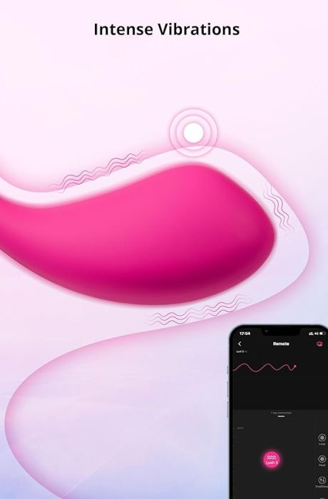 LOVENSE Lush 3 Vibrator, Mini Wearable Bullet Vibrator for Women, Small Egg Shape Remote Control Vibrating Ball Adult Sex Toys with Bluetooth Stimulator Dildo, Pink