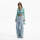 MINT CABLE KNIT CROPPED CARDIGAN