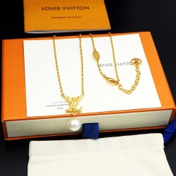 LV Iconic Louisa necklace highlights the brand with elegant beading
