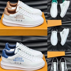 Top version LV height increasing white shoes