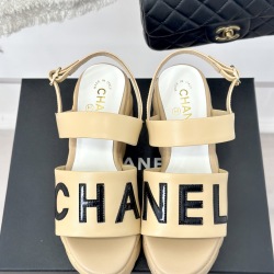 CHANE Xiaoxiang new rhombus thick-soled platform sandals with letters