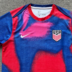 2024 Soccer Season USA Pre-Match Jersey Short Sleeve Athletic T-Shirt