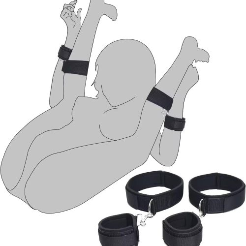 Sex Bondage Wrist & Thigh Cuffs BDSM Restraints Set, Sex Toys for Women with Adjustable Leg Straps Handcuffs for Couple Beginner SM Game Play